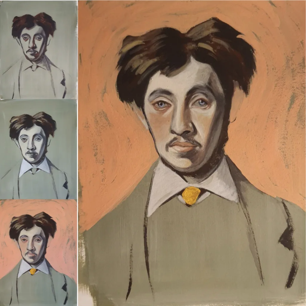 Grisaille et glacis- réalisation d'élève