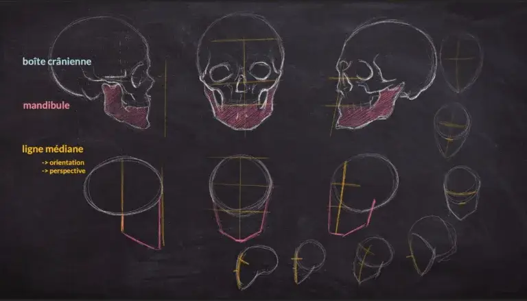 étape pour dessiner le premier nœud : la tête