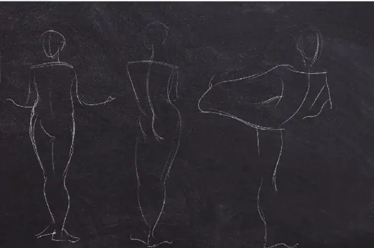 quelques traits pour dessiner le corps humain