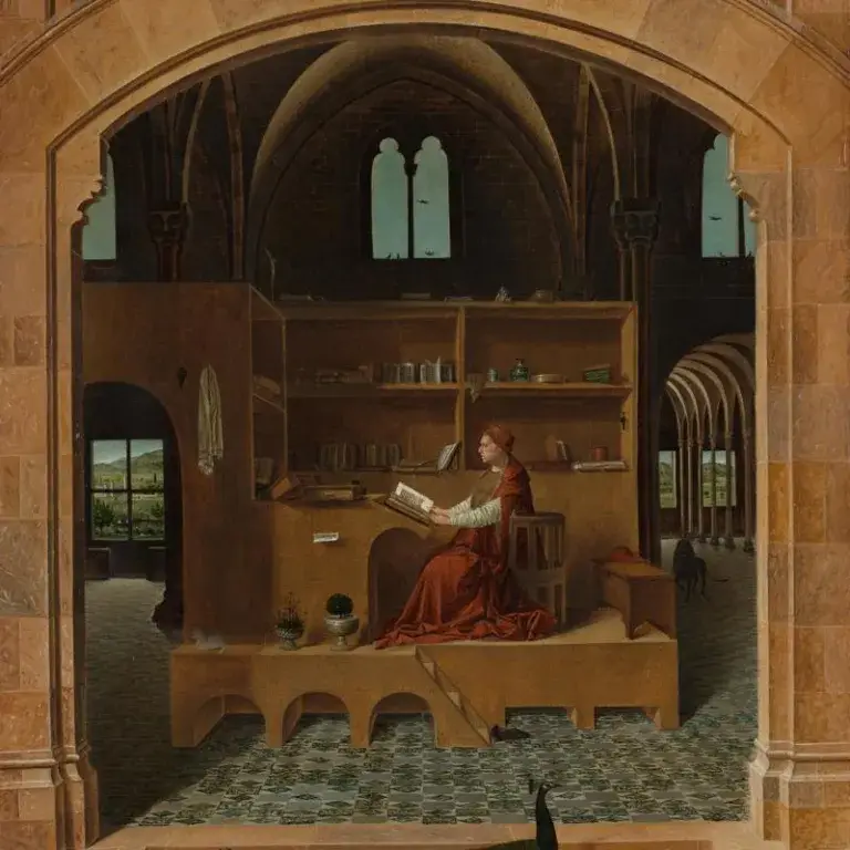 tableau représentant St Gérôme dans son étude
