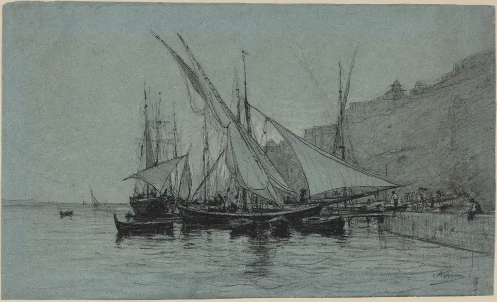 Paysage au fusain d'Adolphe Appian